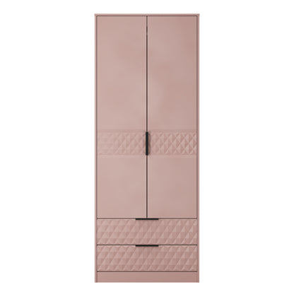 Harlequin Tall Wardrobe Pink 2 Drawers 197cm