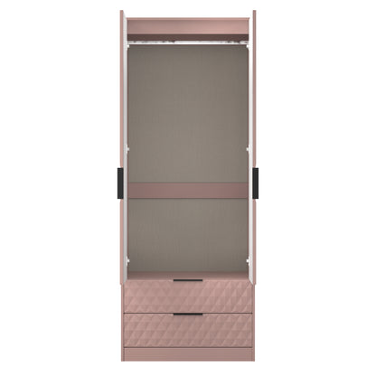 Harlequin Tall Wardrobe Pink 2 Drawers 197cm