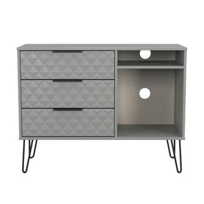 Harlequin TV Unit Grey 2 Shelves 3 Drawers 97cm