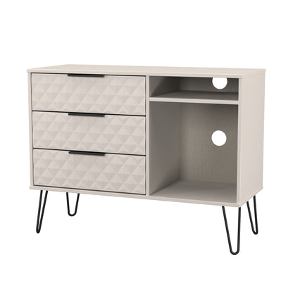 Harlequin TV Unit Off-White 2 Shelves 3 Drawers 97cm