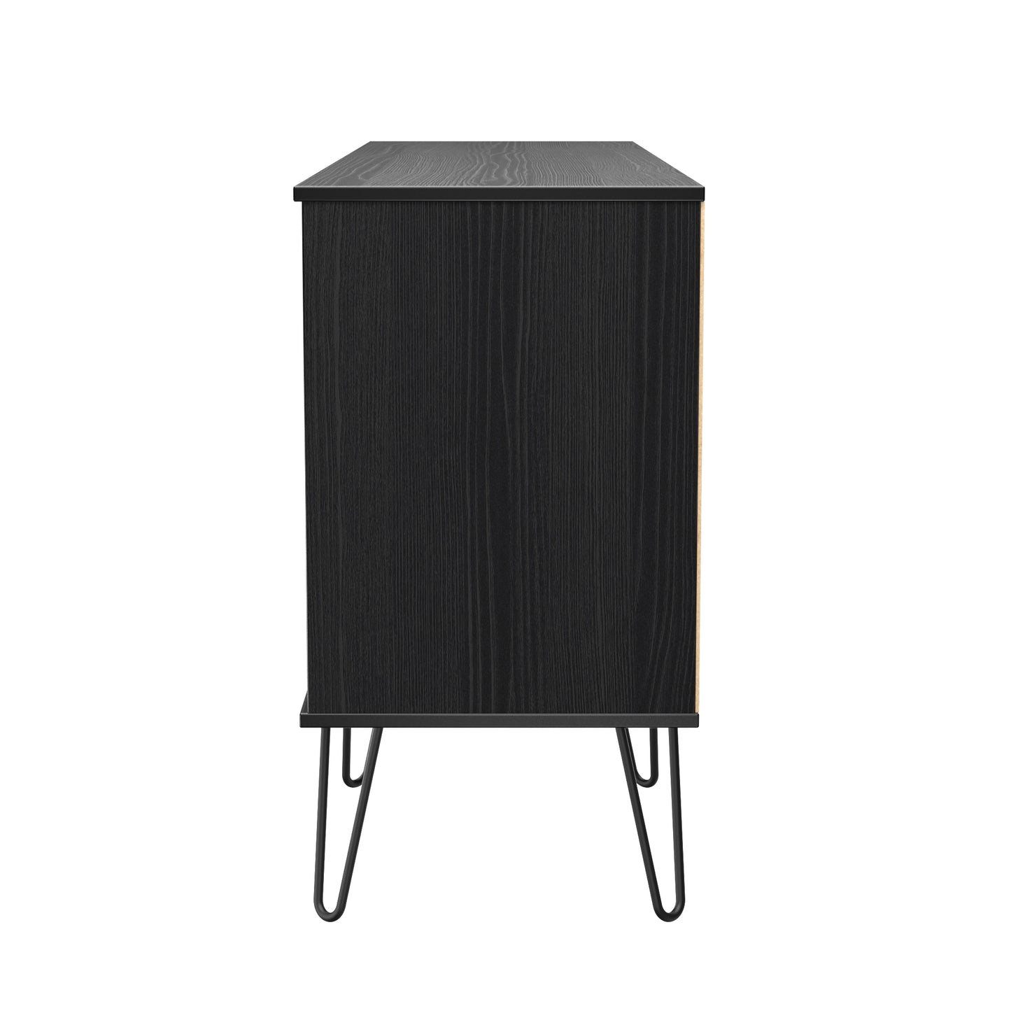 Harlequin Large Sideboard Black 2 Shelves 6 Drawers 152cm