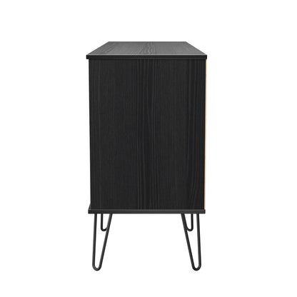 Harlequin Large Sideboard Black 2 Shelves 6 Drawers 152cm