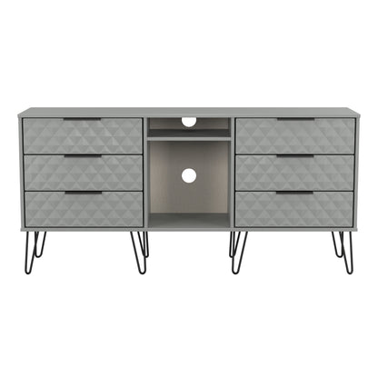 Harlequin Large Sideboard Grey 2 Shelves 6 Drawers 152cm