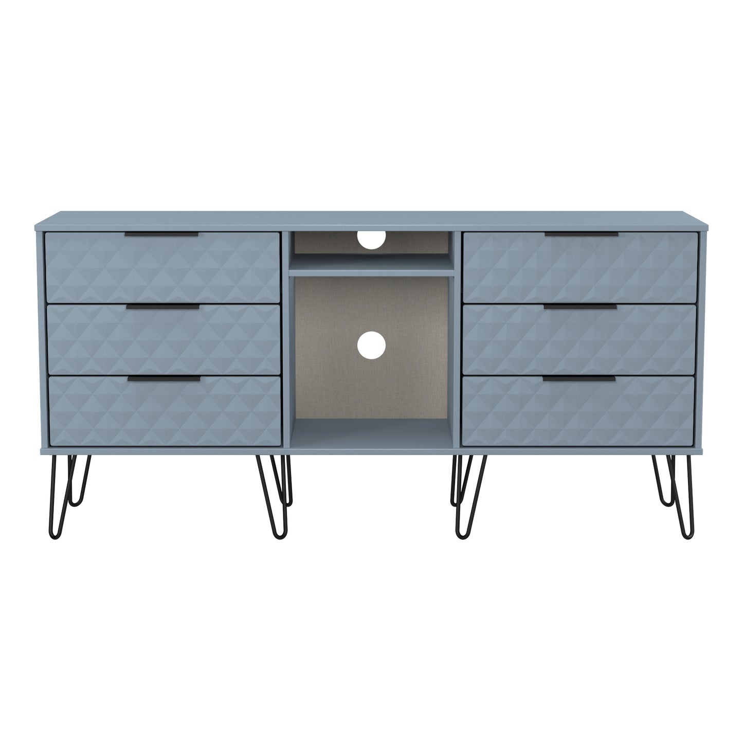 Harlequin Large Sideboard Light Blue 2 Shelves 6 Drawers 152cm