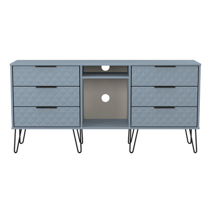 Harlequin Large Sideboard Light Blue 2 Shelves 6 Drawers 152cm