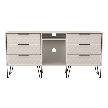 Harlequin Large Sideboard Off-White 2 Shelves 6 Drawers 152cm