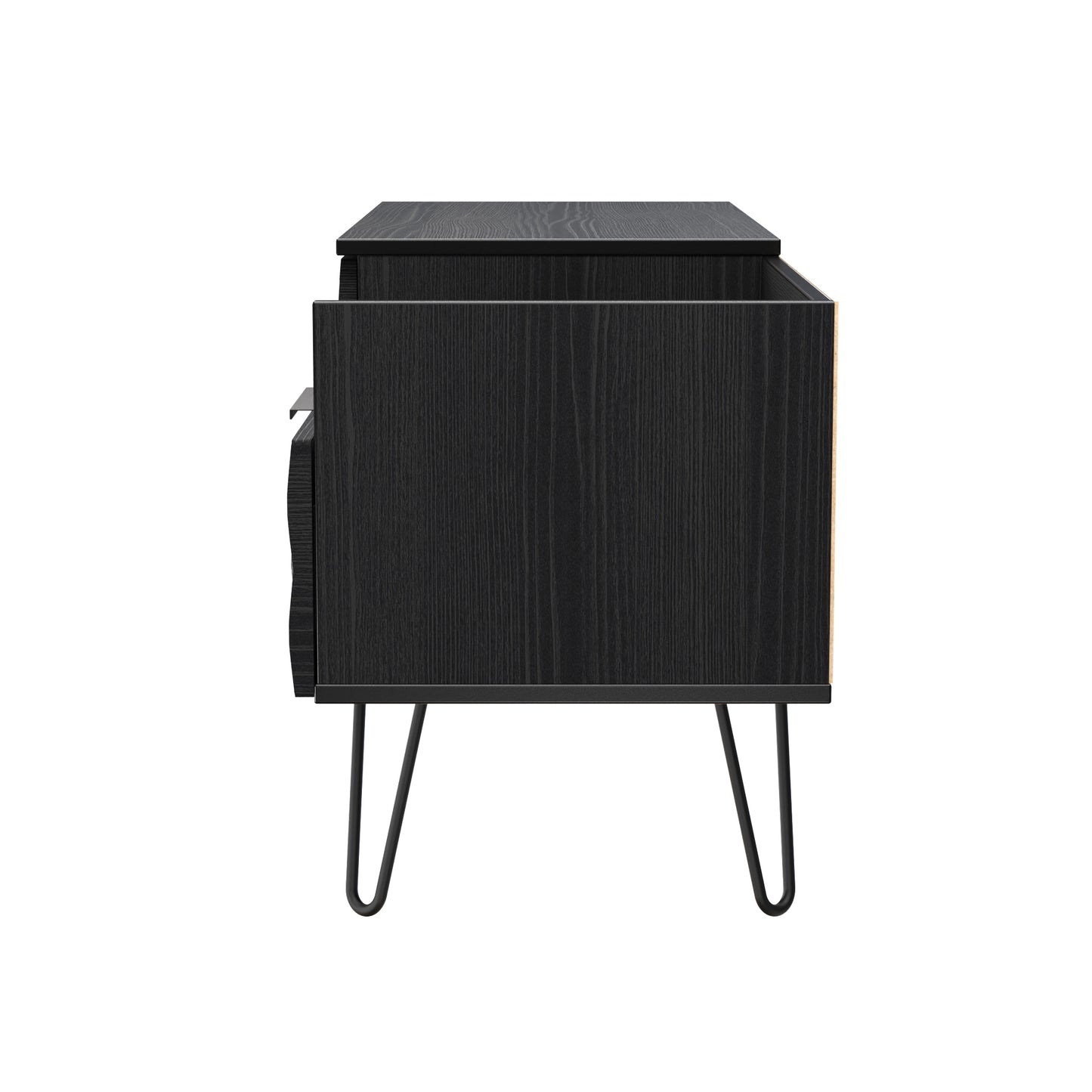 Harlequin TV Unit Black 1 Shelf 2 Drawers 128cm