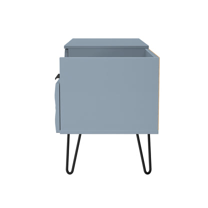 Harlequin TV Unit Light Blue 1 Shelf 2 Drawers 128cm