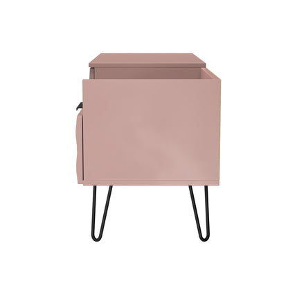 Harlequin TV Unit Pink 1 Shelf 2 Drawers 128cm