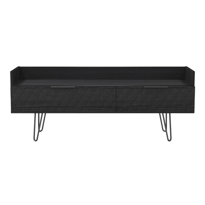 Harlequin TV Unit Black 2 Drawers 128cm
