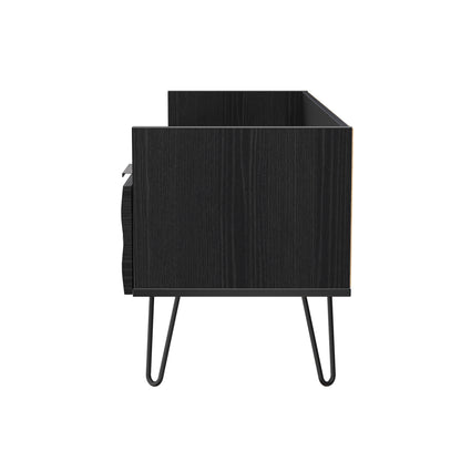 Harlequin TV Unit Black 2 Drawers 128cm