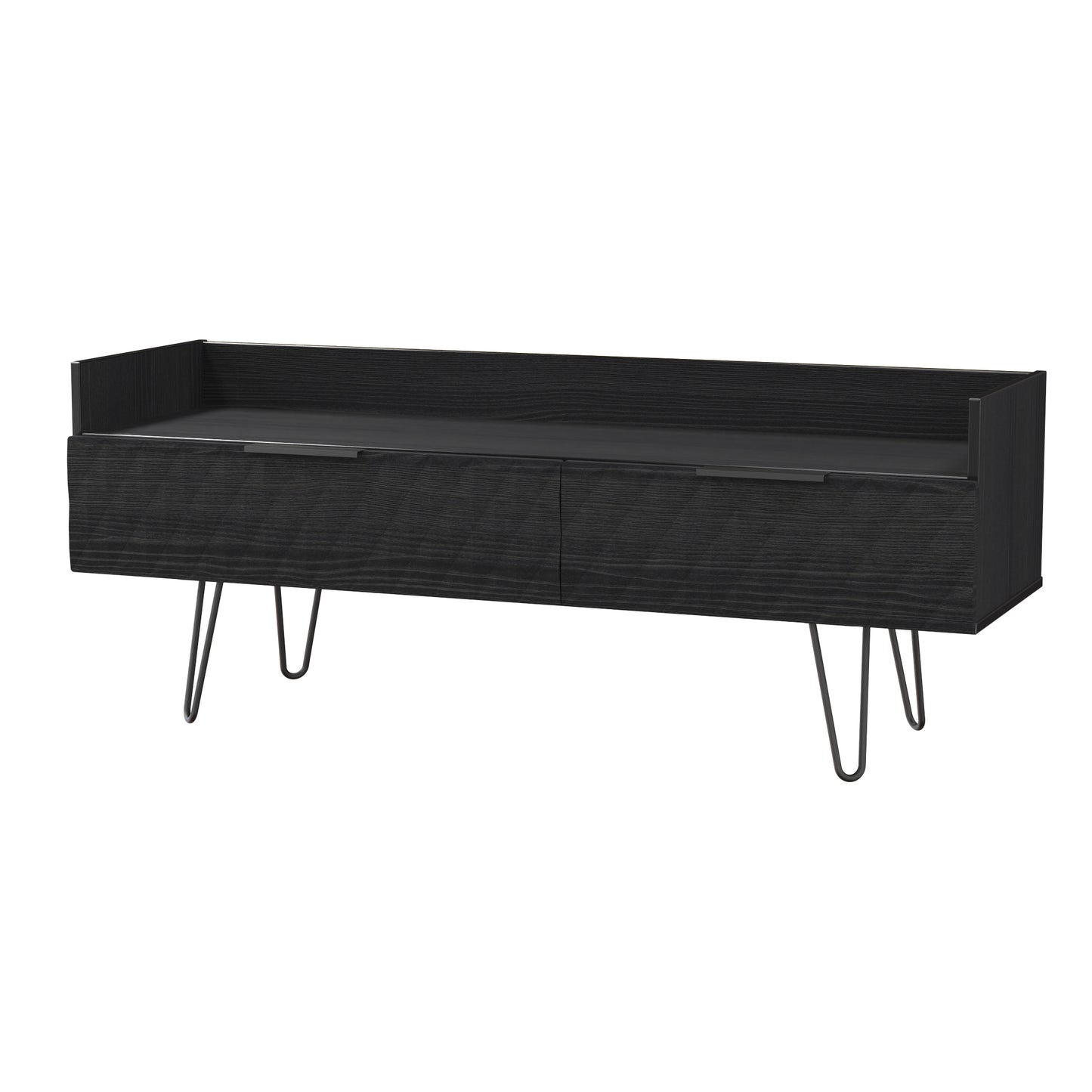 Harlequin TV Unit Black 2 Drawers 128cm