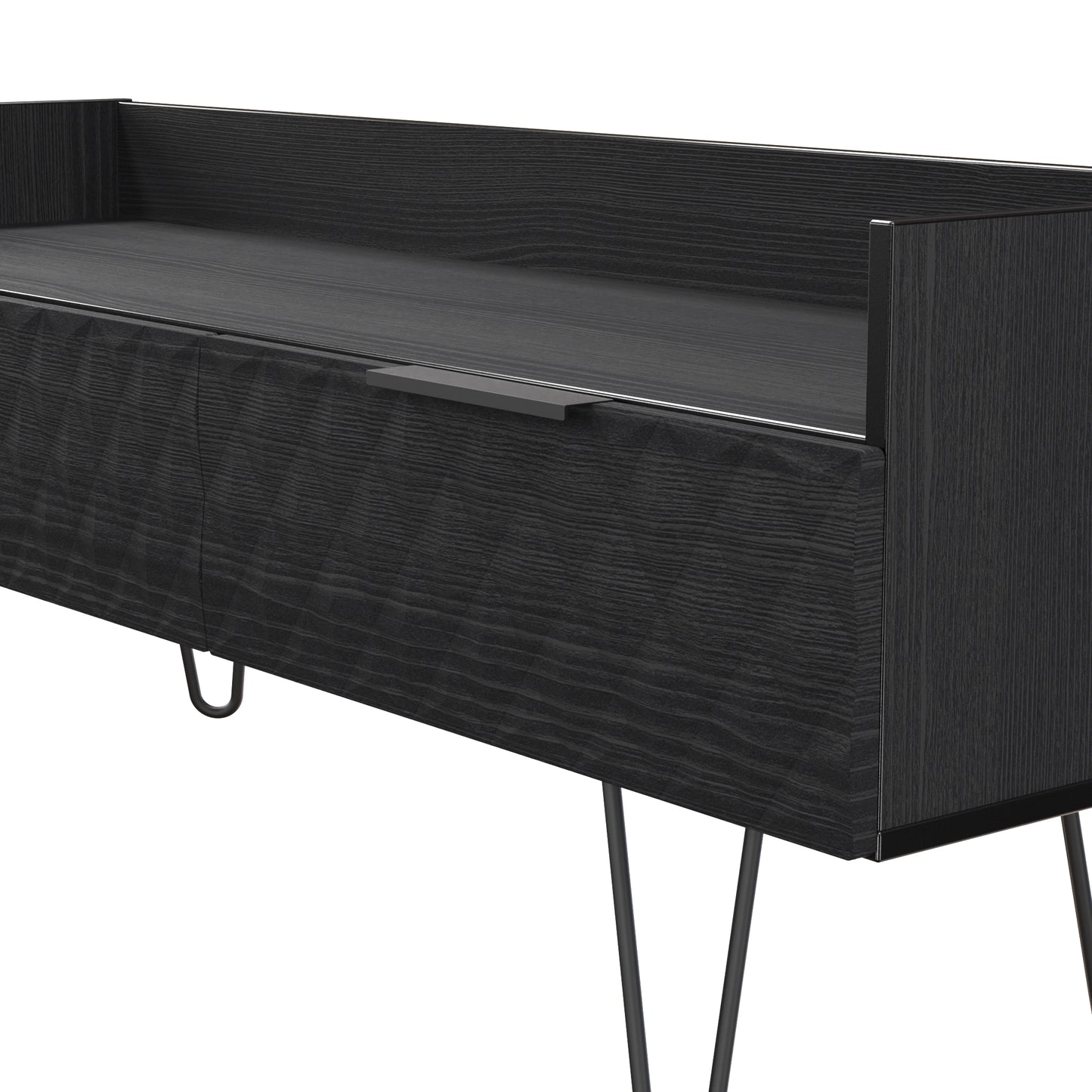 Harlequin TV Unit Black 2 Drawers 128cm