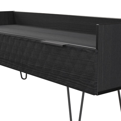 Harlequin TV Unit Black 2 Drawers 128cm
