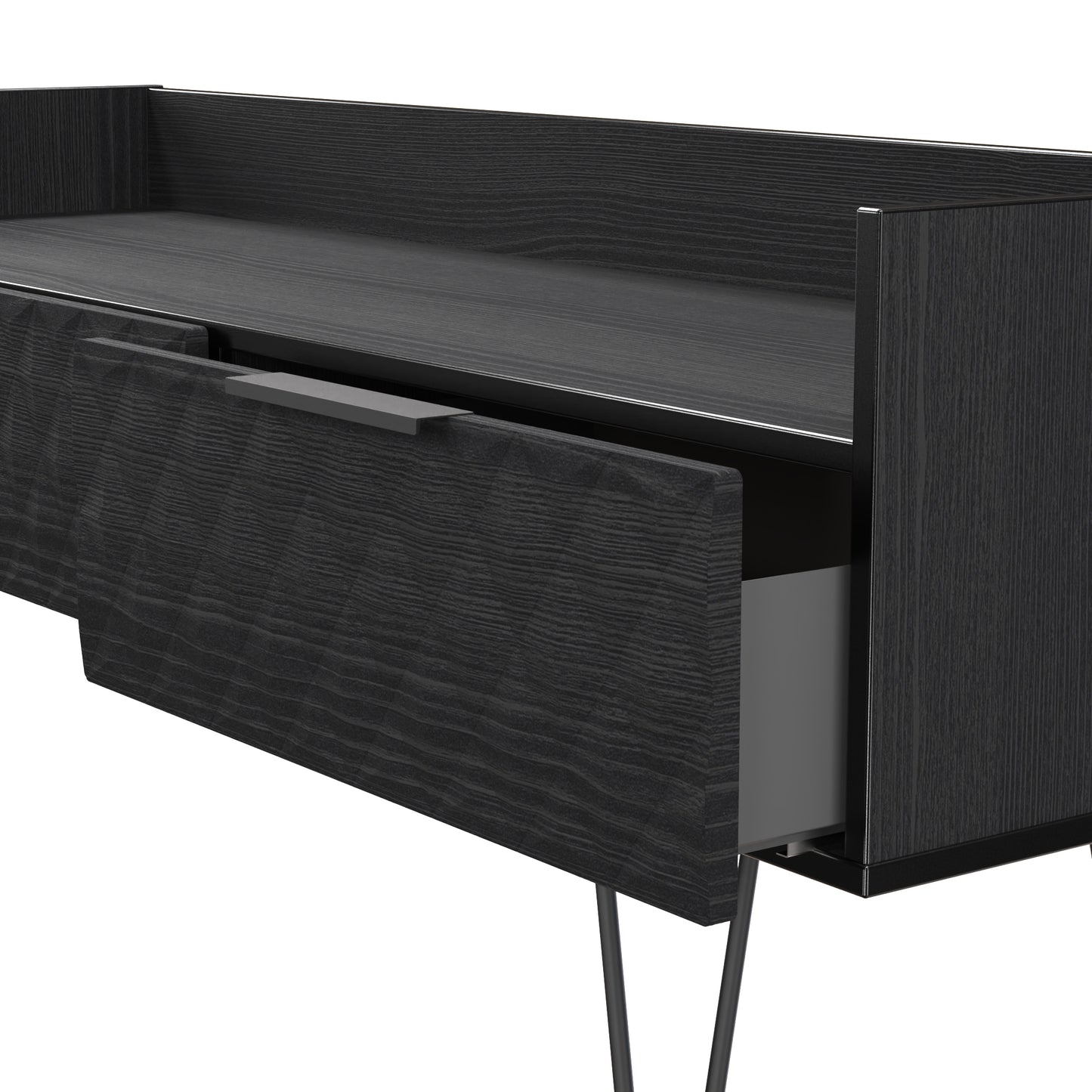 Harlequin TV Unit Black 2 Drawers 128cm