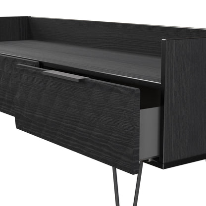 Harlequin TV Unit Black 2 Drawers 128cm