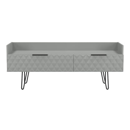 Harlequin TV Unit Grey 2 Drawers 128cm