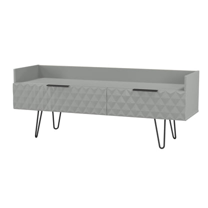 Harlequin TV Unit Grey 2 Drawers 128cm