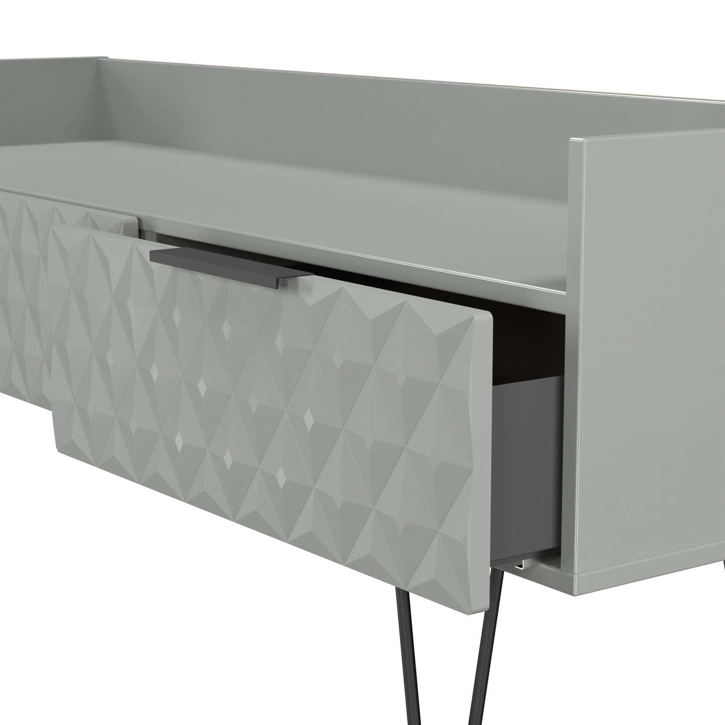 Harlequin TV Unit Grey 2 Drawers 128cm