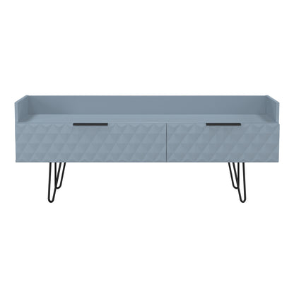 Harlequin TV Unit Light Blue 2 Drawers 128cm