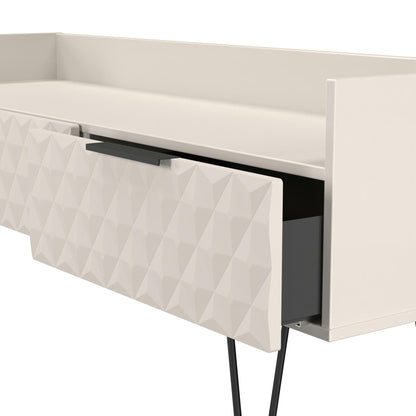 Harlequin TV Unit Off-White 2 Drawers 128cm