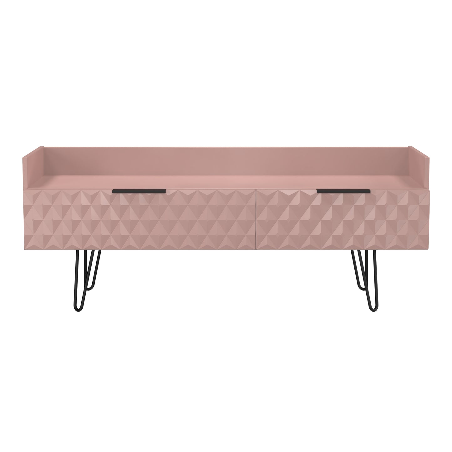Harlequin TV Unit Pink 2 Drawers 128cm
