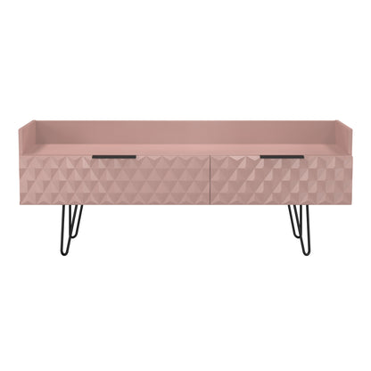 Harlequin TV Unit Pink 2 Drawers 128cm