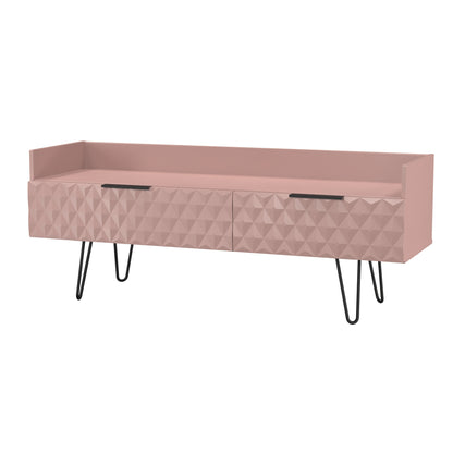 Harlequin TV Unit Pink 2 Drawers 128cm