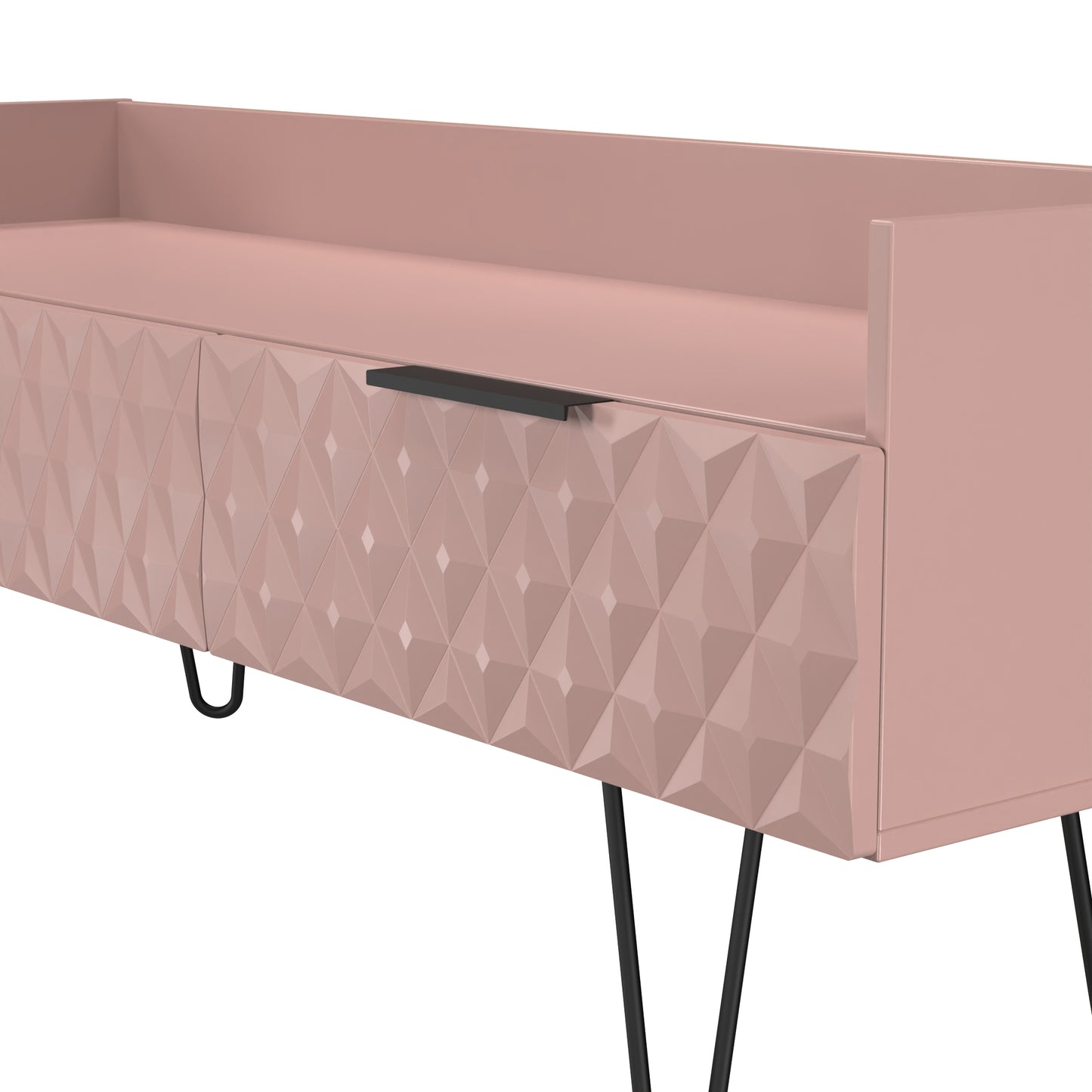 Harlequin TV Unit Pink 2 Drawers 128cm