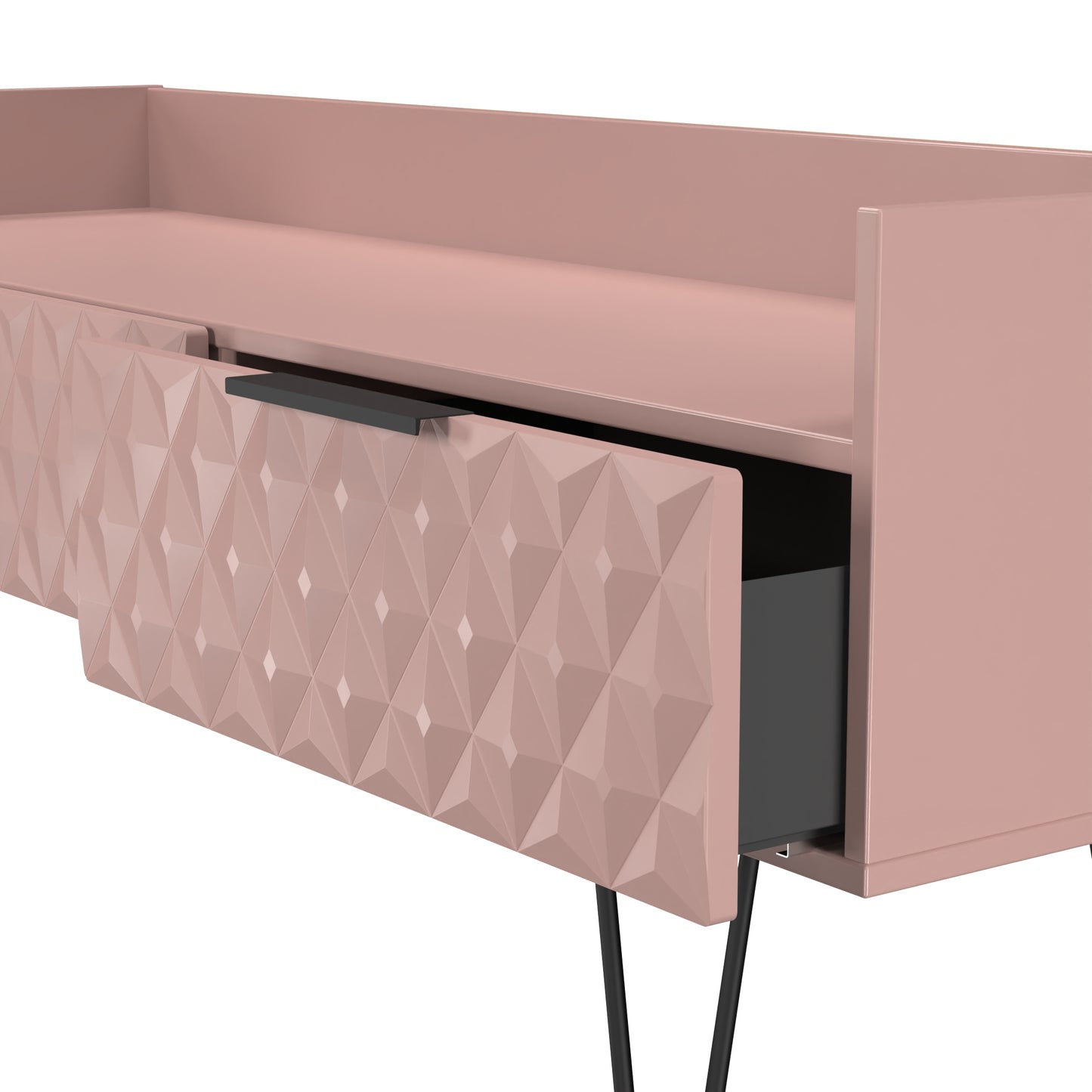 Harlequin TV Unit Pink 2 Drawers 128cm