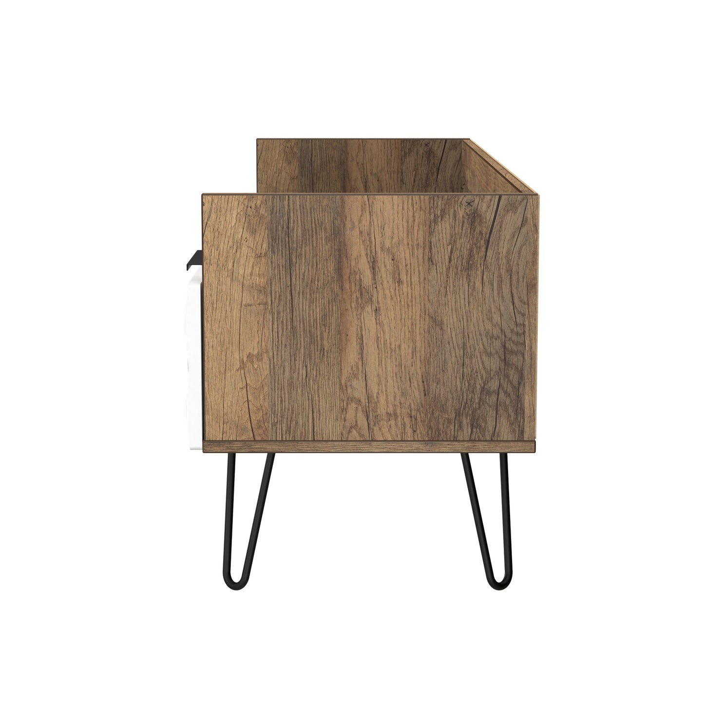 Harlequin TV Unit White & Oak 2 Drawers 128cm