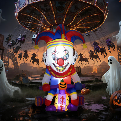 Clown On Tricycle Inflatable Halloween Decoration