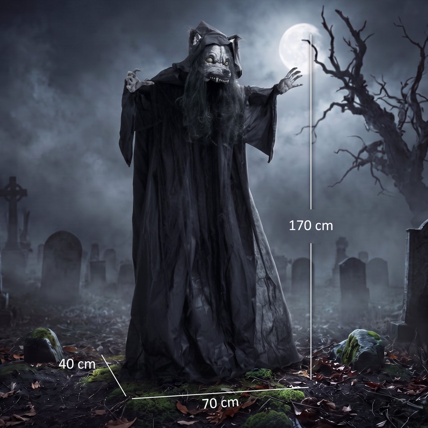 Animated Werewolf Halloween Decoration - 170cm