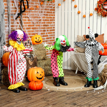 Animated Stacking Clowns Halloween Decoration - 180cm