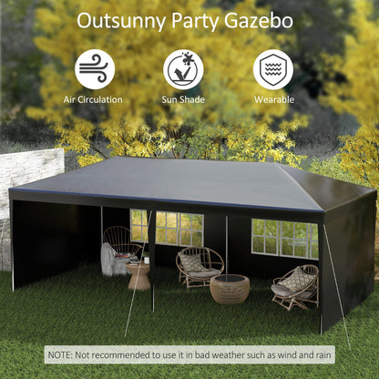 6 x 3m Half-Open Garden Gazebo