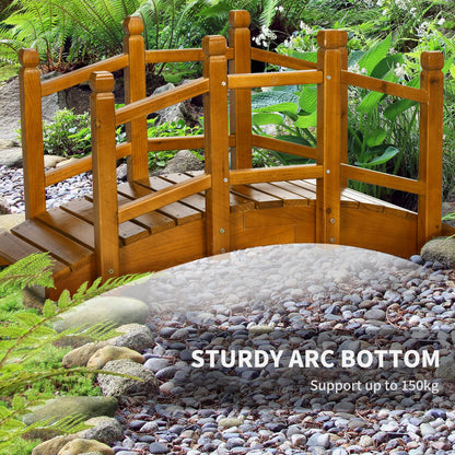 Outsunny Wooden Garden Bridge with Safety Railings