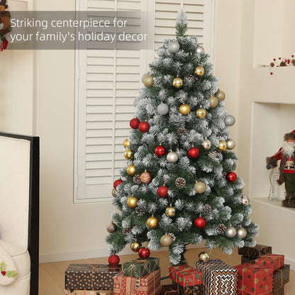 5ft Pinecone Christmas Tree Artificial - White Frosted Green  489 Tips