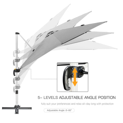 Outsunny 3m Square Cantilever Roma Parasol