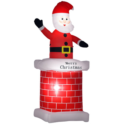 Santa In Chimney Inflatable Christmas Decoration - 210cm