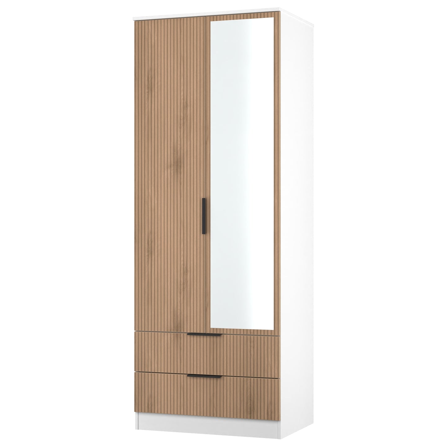 Java Tall Mirror Wardrobe Not Applicable 2 Doors 2 Drawers 196cm