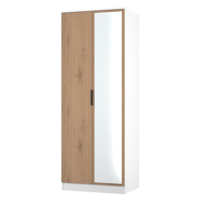 Java Tall Mirror Wardrobe Not Applicable 2 Doors 1 Shelf 196cm