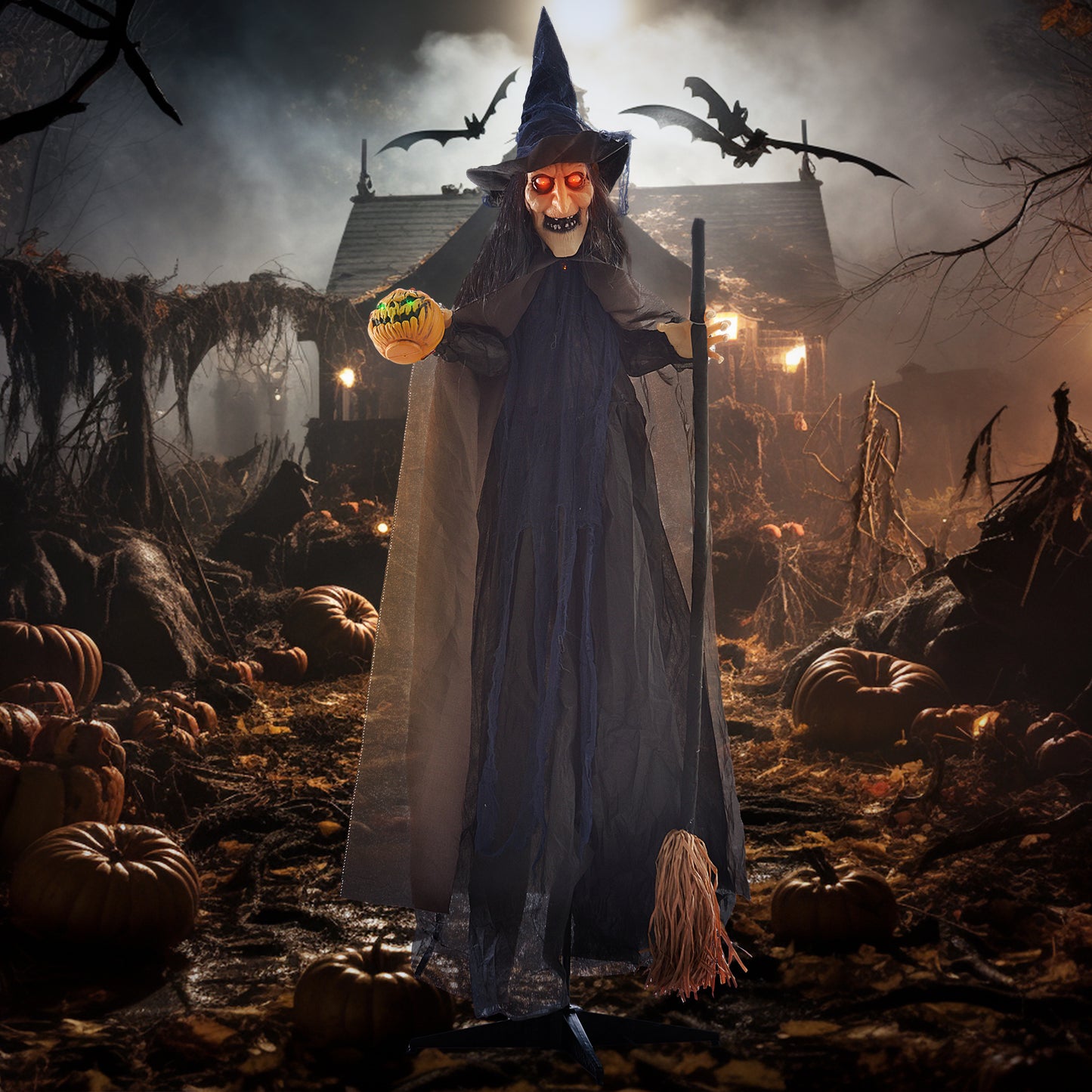 Animated Witch Halloween Decoration - 190cm Primary Image