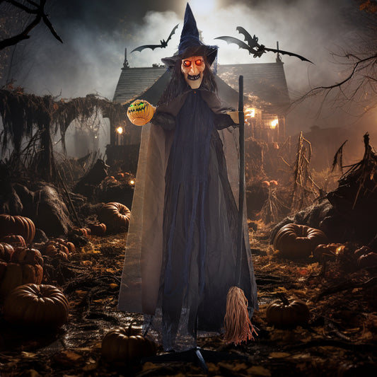 Animated Witch Halloween Decoration - 190cm Primary Image