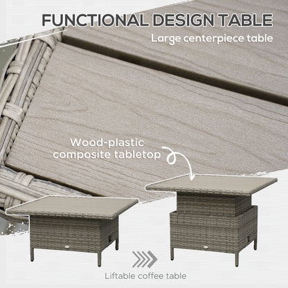 Outsunny Six-Piece Rattan Sofa Set