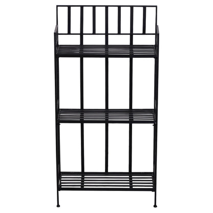 Outsunny Portable 3-Tier Plant Stand 61Lx29.5Wx120H cm Metal-Black