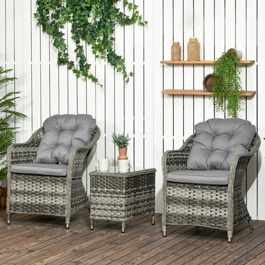 Modern 3-Piece Rattan Bistro Set Primary Image