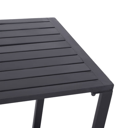 Outdoor 3-Piece Metal Picnic Table and 2 Benches Set Dining Trestle Beer Table Patio Garden Furniture Black