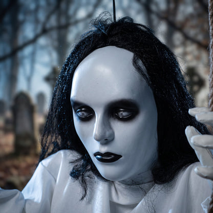 Animated Swinging Ghost Halloween Decoration - 170cm