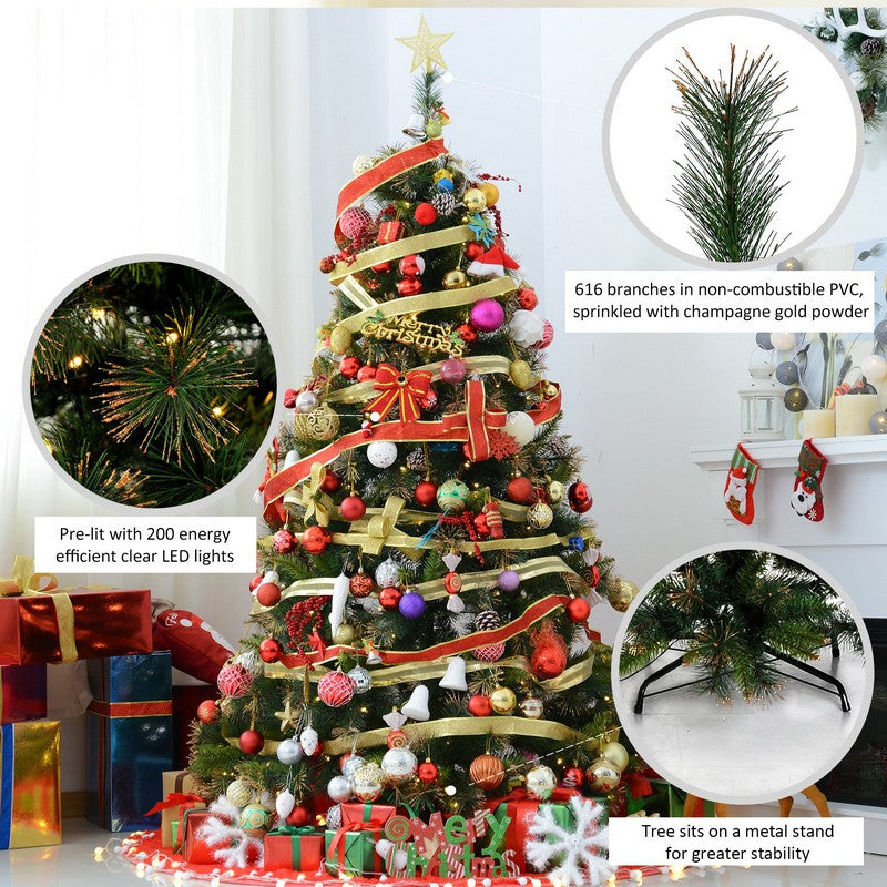 6FT Pre-Lit Artificial Christmas Tree