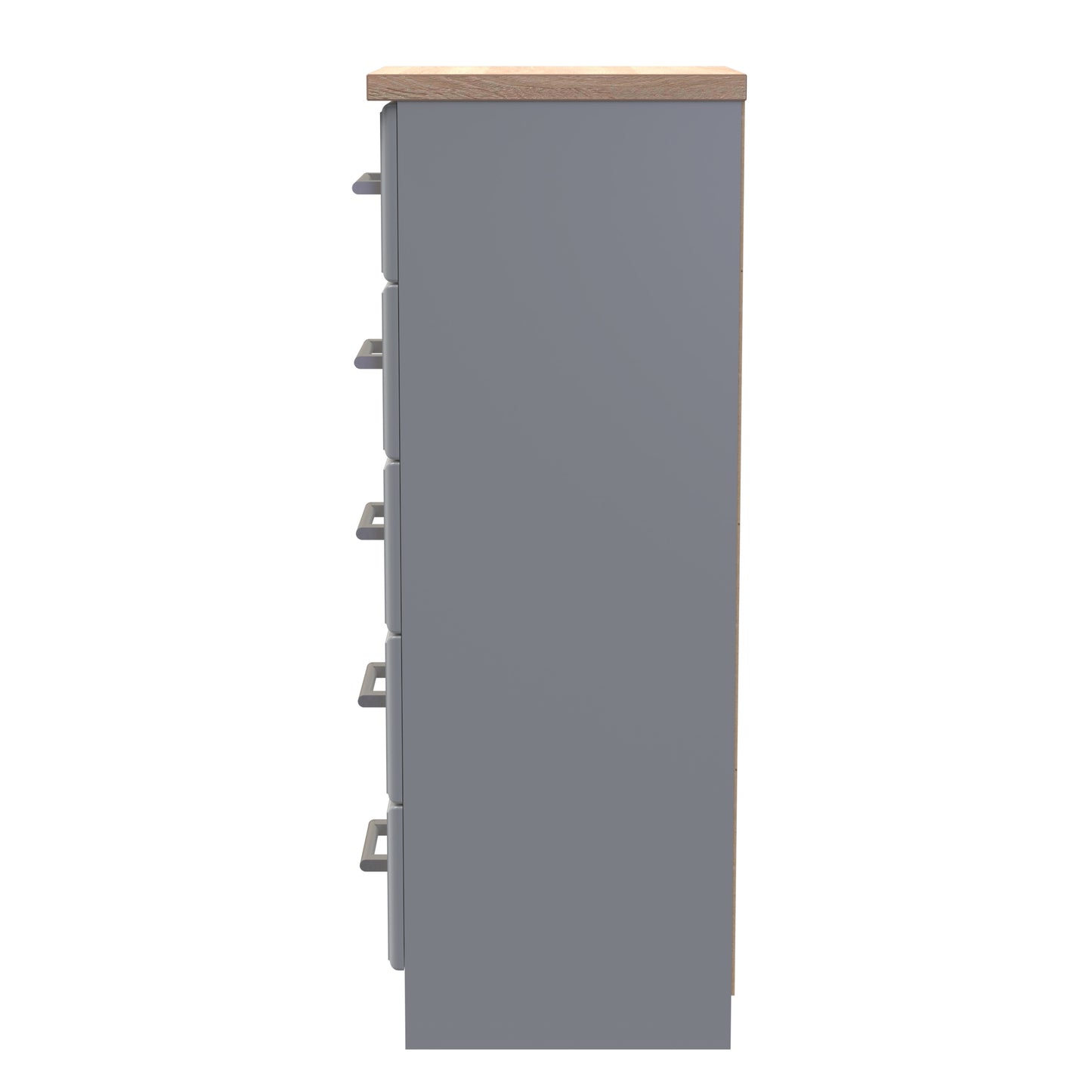 Kent Tall Tallboy Grey & Oak 5 Drawers 108cm